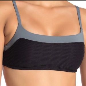 Rod Beattie BLEU Ribbed Colorblock Adjustable Strap Padded Bikini Swim Top